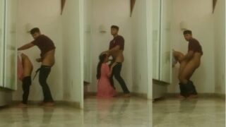 Cowok Dan Pacarnya Asyik Bercinta Berdiri Di Lorong