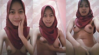 Abg Colmek Jilbab Coklat Di Kamar, Mulus Basah